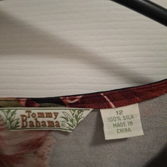 Tommy Bahama Size 12 Black Floral Silk Sleeveless Flowy Tropical Maxi Dress - Picture 2 of 9